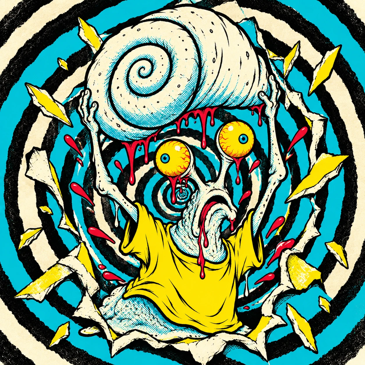 Shell Shock tearing his way out of a psychedelic spiral